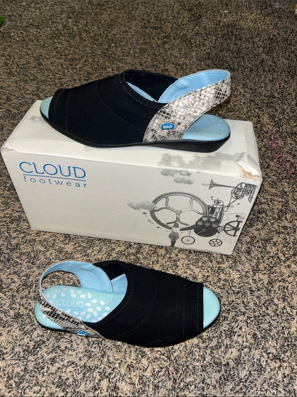 Cloud Footwear Piton Boa Cuteness Leather Sandal Women Size 36 EU Snake Print